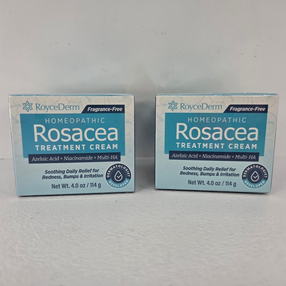 2 Pk RoyceDerm Rosacea Treatment Cream 4oz Azelaic Acid Niacinamide No Fragrance